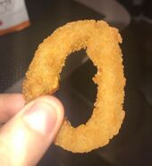 "From the service stop Burger King near Hatfield. i didn't actually know Burger King did onion rings, and good thing I didn't because they are not good. Characteristics were a mulched onion filling with a distinct bitterness. 1/5."