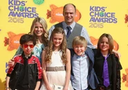 Brian and the cast of Nicky, Ricky, Dicky and Dawn