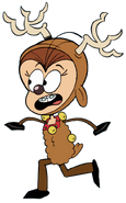 Luan dressed as a reindeer