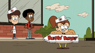 S6E13B Luan in the burger costume sign spinning