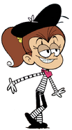 Luan's mime outfit with pink scarf