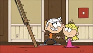 "Hey, Lola! Wanna go look for decorations in the attic with me?"