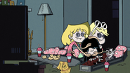 Lori and Leni hug Lucy.