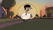 S2E09A Clyde riding home on a sheep