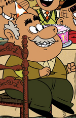 Hector wearing a white party hat with orange spots.png