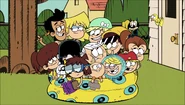 The Loud family and Bobby in the Paradise for One.