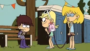 "Look at this cute backpack Lori gave me for the quest."