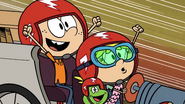 S4E23A Lincoln, Lana, and Hops having fun at the race