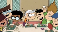 "Ronnie and Lincoln sitting in a tree, K-I-S-S-I-N-G!"