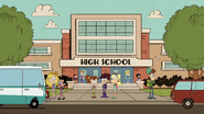 S6E08A Vanzilla pulls up to Royal Woods High School