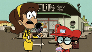 "Tucker, I'm here at Flip's Food & Fuel, where two unknown bandits have just made off with a carload of beef jerky and a cotton candy machine!"