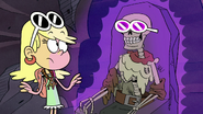 S5E18 The throne the skeleton is sitting glows purple due to the sunglasses
