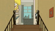 S2E10A Sisters rushing down the stairs