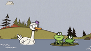 S4E09A Female duck talking to the frogs