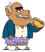 Hector wearing the top half of a suit with no pants.png