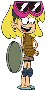 Lori wearing protective armor