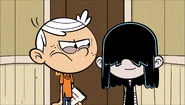 Lincoln doesn't think Lucy scaring off Artie was so funny.