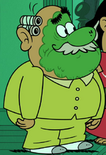 Hector wearing a green face mask and rollers.png
