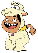 CJ dressed as a sheep
