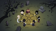 S7E14B The Morticians Club holding a séance