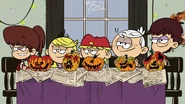 "Hey Luce, check out our pumpkins! Whaddaya think?"