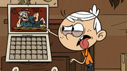S5E18 Lincoln disgusted by Mr. Rinsler's suggestive pose in a calendar