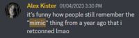 Alex Kister confirms that Mimics don't take part of his vision for the series anymore.