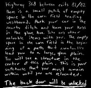 Note from the M.R.S Leader to Jude Murray telling him where the safehouse is.