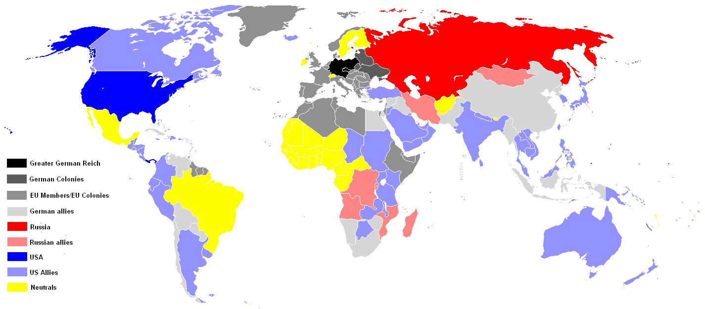 Great germany. Альтернативная география. Alternate History Cold War. German Reich World Map. Каота холодной войны.