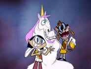 S2E13A Gwen and Bessie with a unicorn