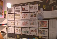 Art from the series hanging in the studio.