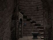 Stairs leading to the secret room