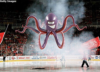 Detroit Red Wings - Al The Octopus Mascot Textured Puck