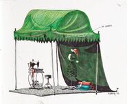 Concept Art/Sketch of Sally's Sewing Tent