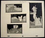 Original Concept sketches of scenic design ideas for the movie including Jack's house