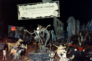 Setting with Jack Rising from the fountain at the Halloween Town Centre and the HalloweenTown citizens cheering at Disney-MGM Studios back in 1994 at the Backlot Tour