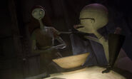 Dr. Finklestein tries to get Sally to taste the soup