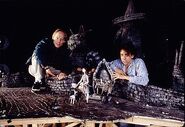 Henry Selick and Tim Burton on the set of Nightmare Before Christmas