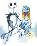 Concept Art of Jack Sally and Zero (with Sally's Original Design)