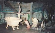 Setting with Lock Shock and Barrel in there Treehouse with the bathtub at Disney-MGM Studios in 1994 at the Backlot Tour