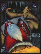 Concept Art of Oogie Boogie with Santa Claus and Sally tied up