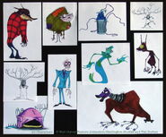 Concept Art of the some of the Minor Characters from Halloween Town