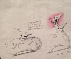 Tim Burton's initial concept art for Oogie Boogie.