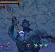 Poseidon preparing to strike with his trident