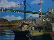 The tugs line up at the starting line