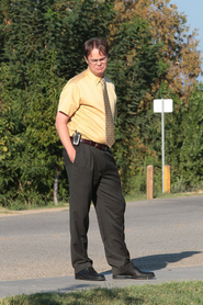 Dwight in the episode "Work Bus"