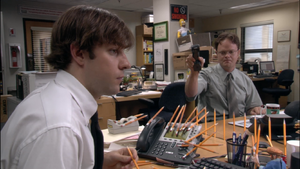 List of Jim's pranks, Dunderpedia: The Office Wiki