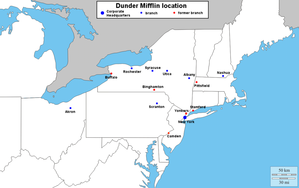 Map of The Office - Dunder Mifflin