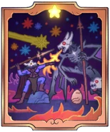 Titanes de aspecto demoníaco luchando contra Titan Trappers en retratos.