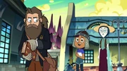 Luz y Lilith conociendo a Philip por primera vez después de viajar de regreso a la .